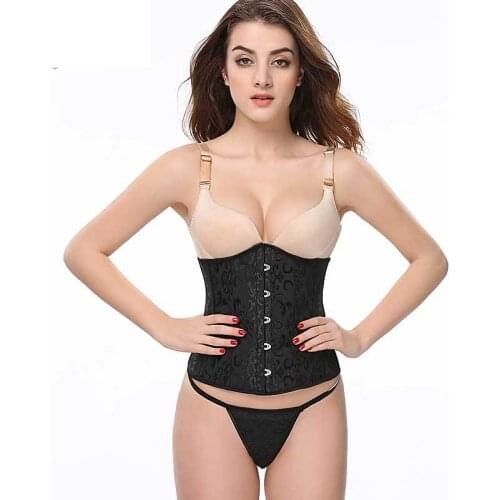 Jacquard Corset 6XL Black Ivory Apricot Corsets Top Underbust Floral Plus Size Corset Front Busk Corselet Solid Elegant Bustier