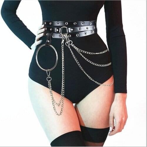 Punk style concave shape waist chain fire hot sexy wild casual belt chain jewelry female belt