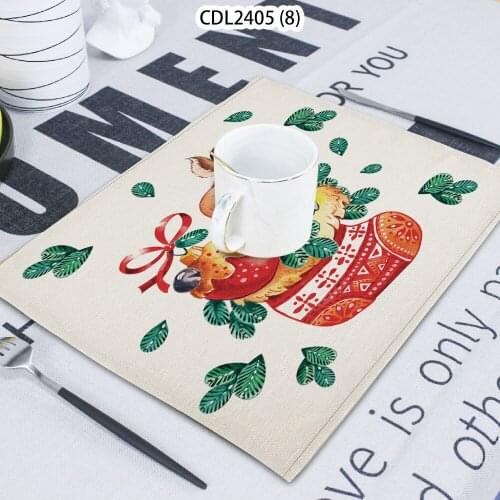 1 Pcs Snow Gift Printed Napkin Cloth Home Table Decoration Table Mat Untersetzer Towel Tea Towel Coaster 42*32 Servilletas Tela