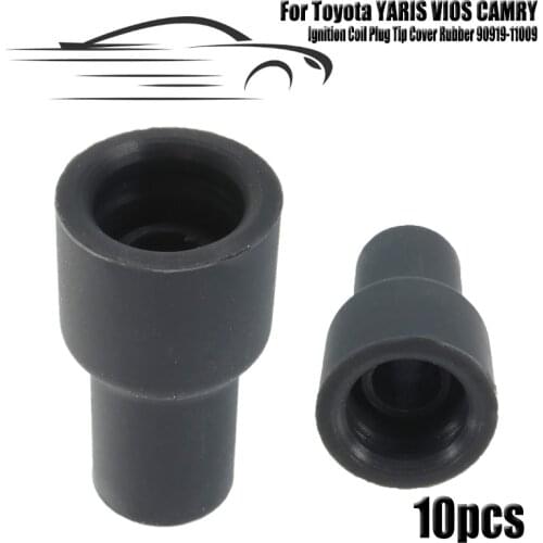 10Pcs Start Coil Rubber Spark Plugs Cap Connector Ignition Coil Plug Tip Cover Rubber 90919-11009 For Toyota YARIS VIOS CAMRY
