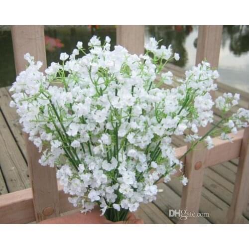 100Pcs/lot Gypsophila silk baby breath Artificial Fake Silk Flowers Plant Home Wedding Party Home Decorations supplies