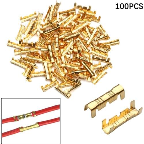 100pcs U Shaped Terminal Cold Insert Connector Small Teeth Fascia Universal Spring Plug Wire Crimping Hand Tool Quick Connection