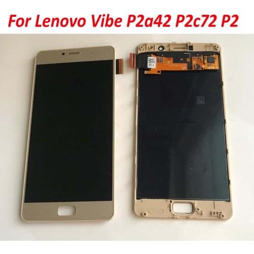 100% Test Working LCD Display Touch Panel Screen Digitizer Assembly with Frame For Lenovo Vibe P2a42 P2c72 P2 Phone Sensor Parts