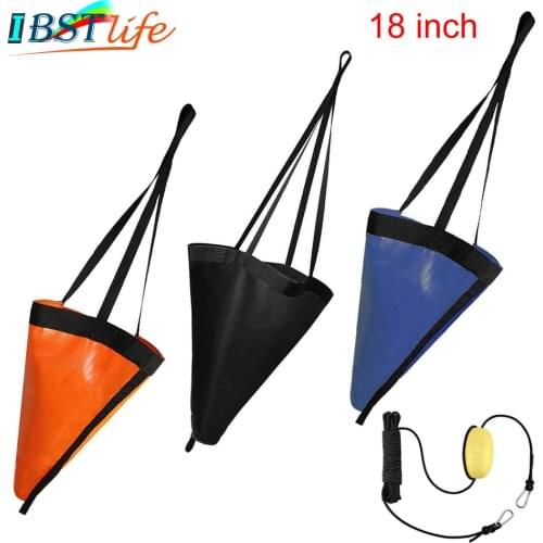 18 inch Kayak Canoe Boat Float Marine PVC Sea Anchor Drift Anchor Drogue Drifting Brake Rowing 30ft Retrieving Tow Throw Line