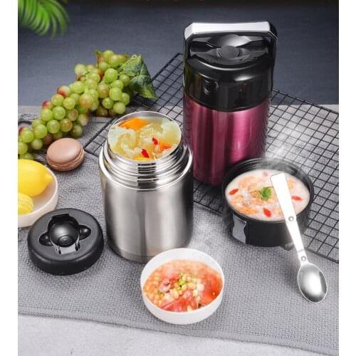304 stainless steel thermos lunch box for hot food with containers 800ml 1000ml Vacuum Flasks Thermoses thermo mug thermocup