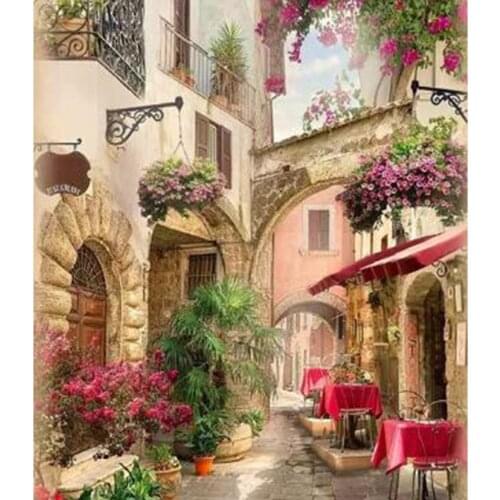 5D DIY Diamond Painting Square/Round Diamond Landscape Painting City Small and Medium Street Pictures Cross Stitch Mosaic WG2838
