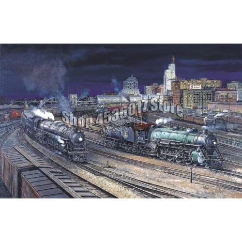 100% Full DIY 5D Diamond Painting Night Activity Trains Cross Stitch Diamond Embroidery Decoration Mosaic Home Decor Gifts