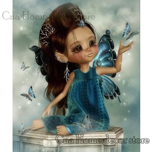 5D Diy Diamond Painting Cross Stitch Kits drills Round/square Cartoon Girl Flowers Embroidery Pattern Mosaic Wall sticker decors