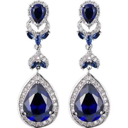 Bettyue Brand Fashion Luxury Hot Sale High Quality Zircon Water Drop Shape Jewelry Stud Earrings for Women Wedding Party Gift