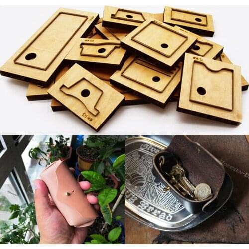 Herramientas para cuero leather craft template fabric cutter key case coin bag one piece die cutting knife mould hand punch tool