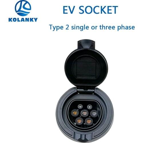 IEC 62196-2 32A 3 Phase AC EV Charging Socket Type 2 connector 4 Point Fixed 62196-2 evse