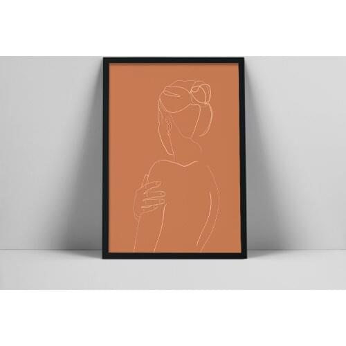 Fine Line Female Art Print | Simple Line Artwork | Woman Illustration | Human Body Line Drawing | Womude Female Pawing Wbrm Col