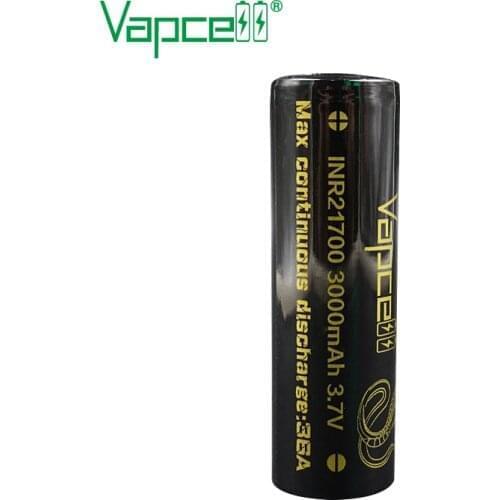 1 dollar coupon New high drain Vapcell INR21700 battery 3000mAh 36A Rechargeable Li-ion black high safety factor price 21700