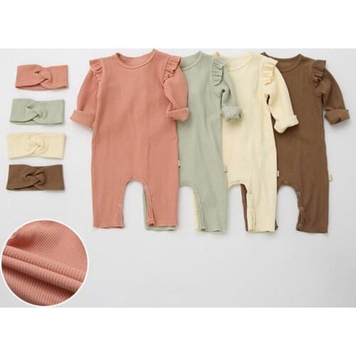 Menoea Newborn Baby Girl Boy Rompers Cotton Fall One-Pieces Solid Jumpsuit Long Sleeve Outfits Autumn Infant Sunsuit Clothing
