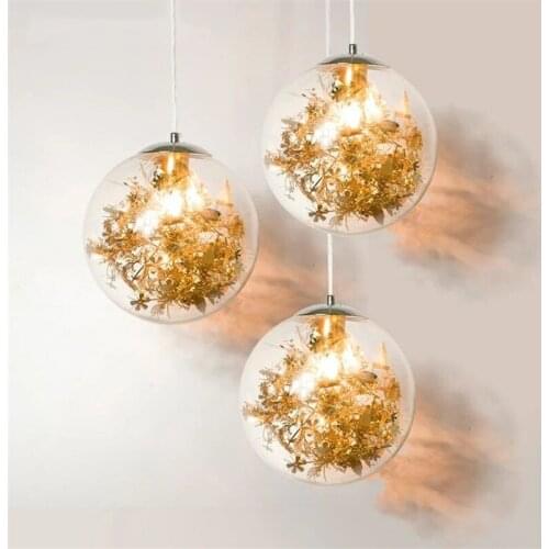 Minimalist Creative Glass Ball Pendant Lamp Suspension Luminaire Nordic Art Bedroom Dining Room Led Crystal Lamp Hanging Lights