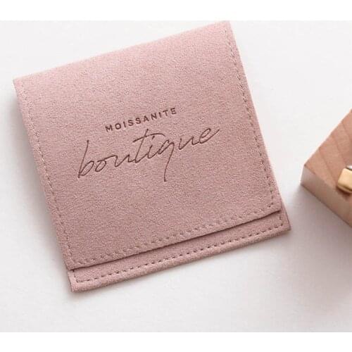 Wholesale 500pcs/lot Fashion suede Jewelry bag Custom Printed Microfiber Envelope Pink Jewelry Pouch and Packaging Gift Bag