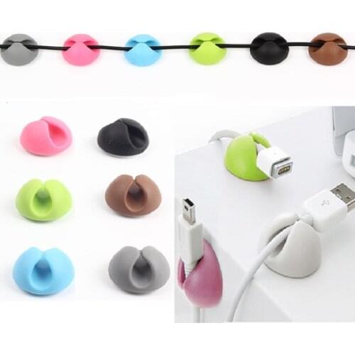 Cable Organizer Silicone USB Cable Winder Desktop Tidy Management Clips Cable Holder for Mouse Headphone Wire free shipping