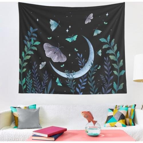 Psychedelic butterfly tapestry Moon Flowers Plants Pattern Blanket Tapestryhome decoration wall blanket tapestry bedroom wall