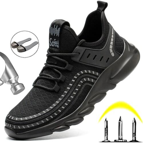 Large Size 37-50 Work Sneakers Men Safety Shoes Indestructible Steel Toe Shoes Work Boots Anti-puncture Safety Boot Dropshipping