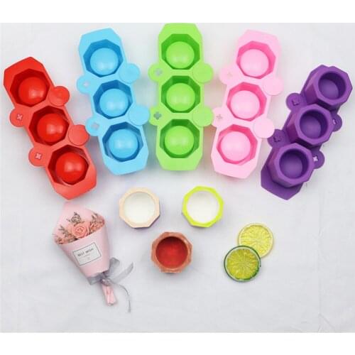 3 Hole Silica Gel Mold Wine Glass Silicone Ice Lattice Fairy Ball Flower Pot Concrete Mold Kitchen Tools Drop Shipping