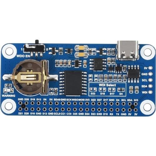 Waveshare RTC WatchDog HAT for Raspberry Pi, Auto Reset, High Precision RTC, Real time clock,watchdog,all in one compact module