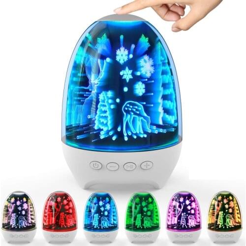 Led Night Light Bluetooth Wireless Loudspeaker 3D Star Light Support TF For Home Party Bar Creative Bluetooth Speaker_White