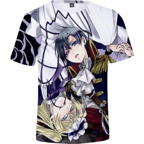 Aikooki High Quality Black Butler 3D T Shirt Men/Women Popular Casual Harajuku Anime T shirt 3D Print Black Butler Child T-shirt