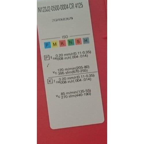 10PCS CARBIDE INSERT N123J2-0500-0004-CR 4125