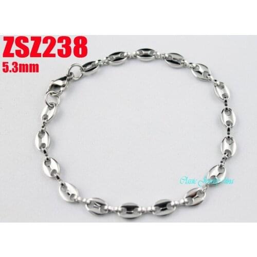 5.3mm little ellipse chain stainless steel brace lace fashion bracelet punk jewelry 20pcs ZSZ238