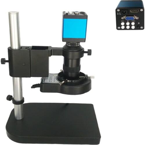 8X-130X Remote control 13MP HDMI VGA Industrial Microscope Digital camera 56 Led ring light for soldering bga pcb phone repair