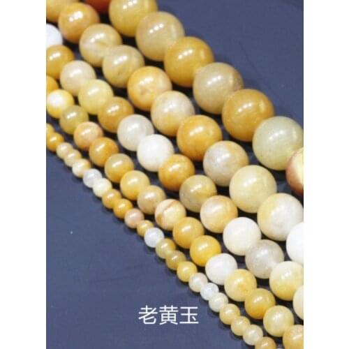 Natural Stone Old topaz Beads Strand Round Loose Beads 15" Strand 3 4 6 8 10 12MM Pick Size For Jewelry Making bracelet dh5cr