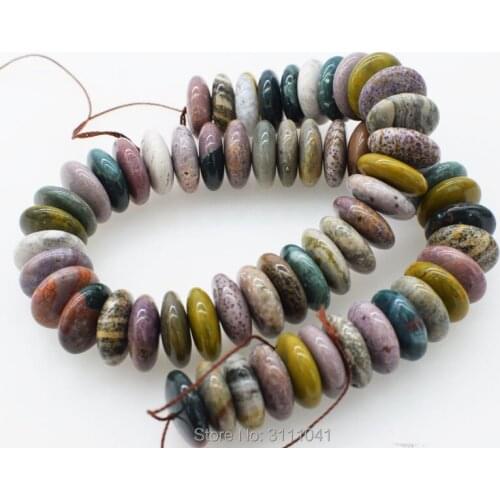 Loose beads ocean agate roundel 18*6mm 15" for DIY jewelry making FPPJ wholesale beads nature gem stone