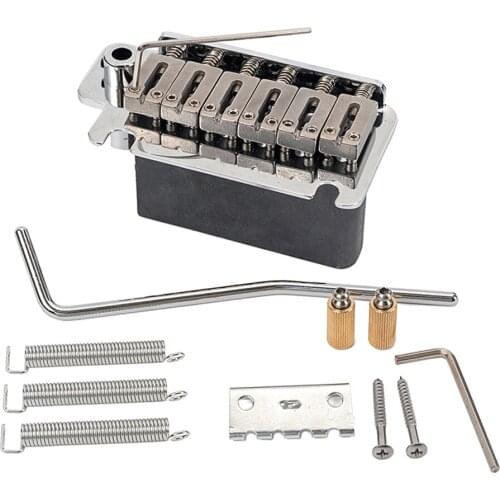 Chrome ST Electric Guitar Tremolo System Bridge + Stainless Steel Saddles