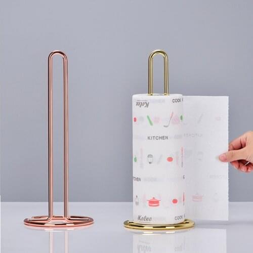 Copper paper towel holder kitchen accessories Metal Standing Simply Tear Roll Holder Fits Standard and Jumbo-Sized Rolls for Kid