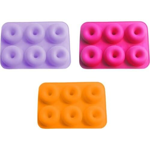 Doughnut Mold 6-Cavity Donut Baking Pan Non-Sticky Cake Cookie Mould Silicon Kitchen Baking Tools
