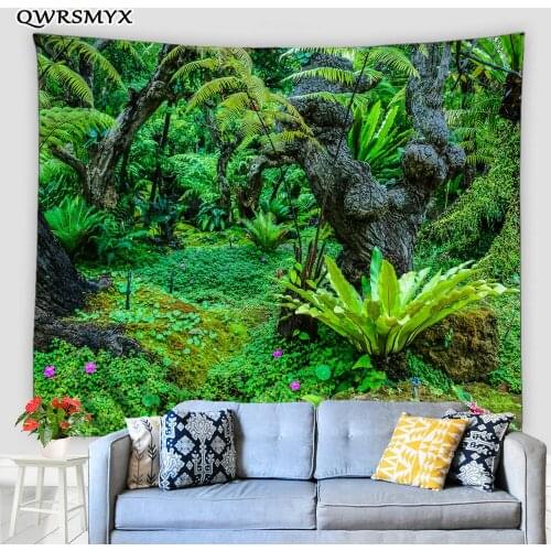 Tropical Plant Leaf Forest Landscape Tapestry Aesthetic Nature Scenery Wall Hanging Living Room Bedroom Decor Wall Tapestries
