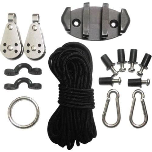 Kayak Anchor Stabilization Kit Strong Universal Durable Rope Buckle Set With Stainless Steel Ring Screws Buckle Boat Accessories