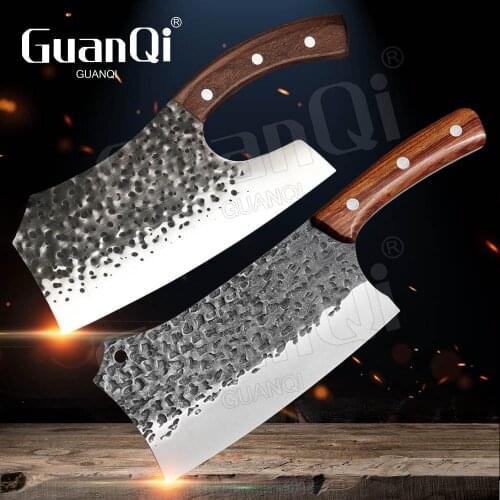 Handmade Forged Sharp Chopping Butcher Bone Cutter Cleaver Knife Stainless Steel Cleaver Kitchen Knife Hammered Slicing Knife