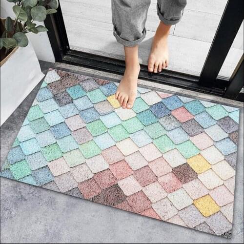 40x60cm household door mat entrance hallway floor mats absorbent non-slip carpet bathroom soft fluff floor mat in the room