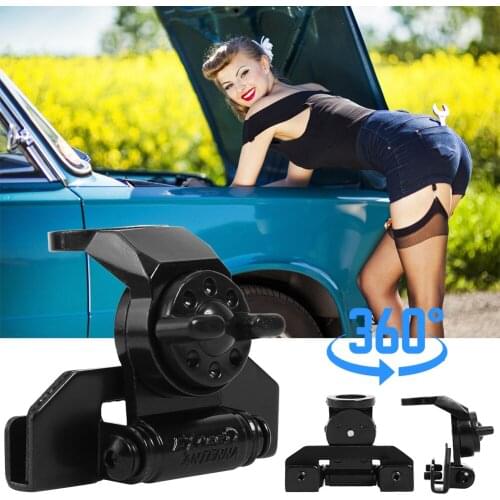 Stainless Steel Antenna Mount Bracket Radio EM-81 2-Axis Outdoor Hatchback Hood Mobile Personal Car Parts Decoration