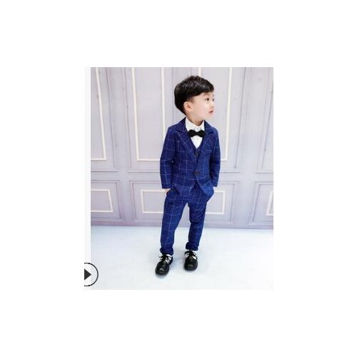 2019 Fashion Formal blue Boy Suit for Weddings Prom Party 2T-10Y Children Slim Suit Sets Boys suit for boy Vest Pants Classic