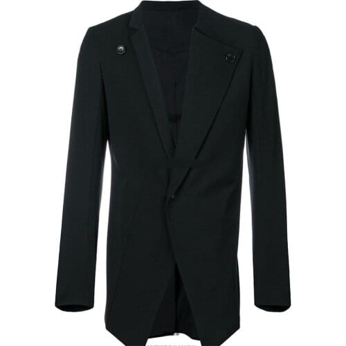 Mens Spring 2021 Mens New Fashion Trends Mens Suit Irregular Asymmetric Slim Medium Length Large Size Suit Coat