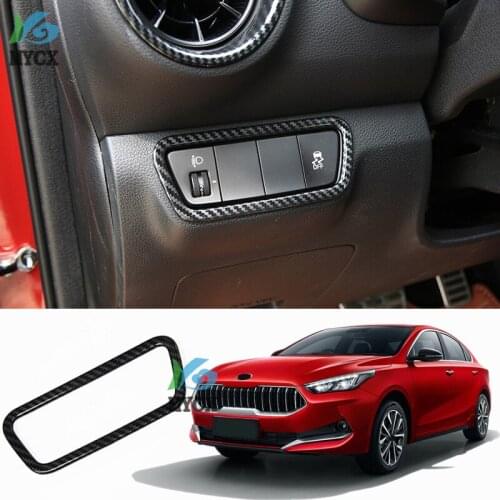 For Kia Cerato New generation K3 2019 Carbon fiber Headlight Fog Light Lamp Adjust Button Instrument Switch Panel Cover Trim