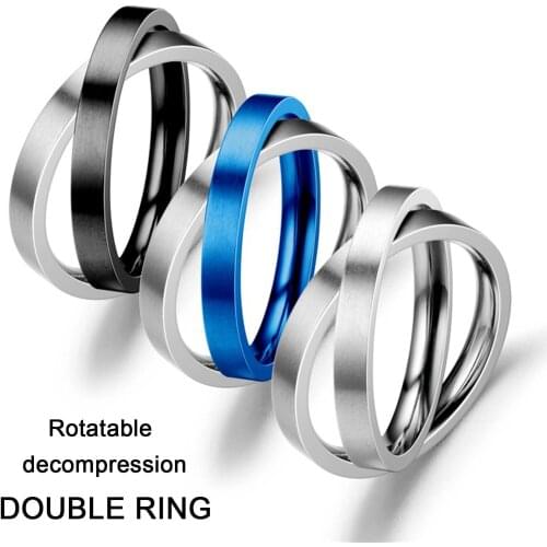 New Fidget Spinner Anxiety Ring Single Coil Spiral Fidget Ring For Women Girl Gift Rotating Double Anti Anxiety Stress Rings Toy
