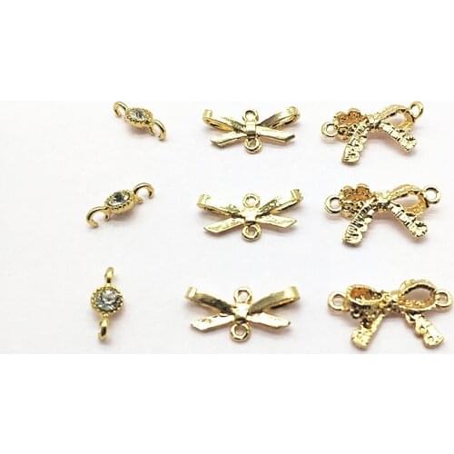 New arrival! 100pcs Zinc Alloy Bows/Rhinestone Round Connector for Earrings DIY parts,Jewelry Accessories Findings & Component