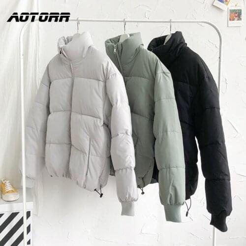 Winter Parkas Men Jacket Thicken Warm Cotton Coat Mens Stand Collar Jackets Solid Color Parka Coat Male Fashion New Streetwear