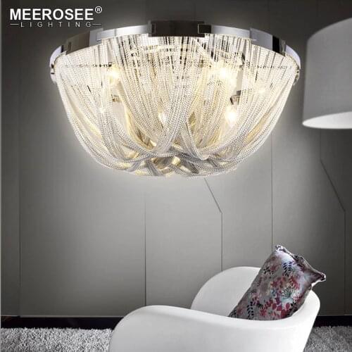 French Empire Chain Chandelier Light Fixture Flush Mounted Lamp Chain Light for Living room Hotel Project Aluminum Chain Lamp