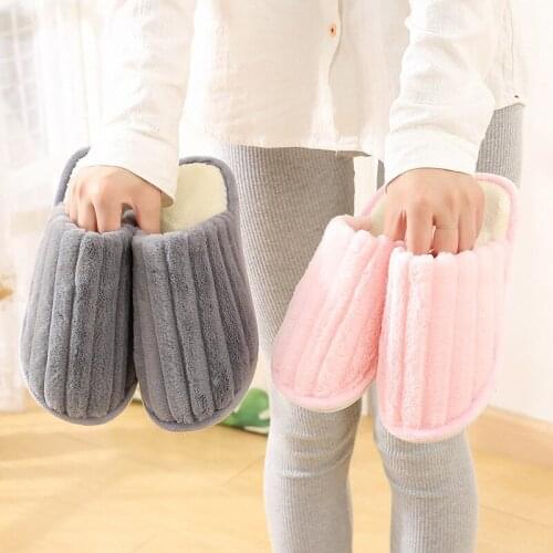 Drop Shipping Women Winter Home Slippers Non-slip Soft Winter Warm House Slippers Indoor Bedroom Lovers Couples Floor