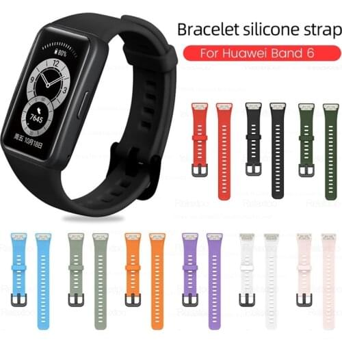 Silicone strap for honer huawei band 6 colorful replacement soft sport bracelet wristband for hauwei honor band 6 band6 straps