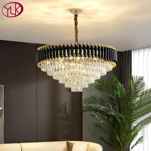 Luxury Modern Crystal Chandelier For Living Room High Quality Black Cristal Lamps Loft Chain LED Crystals Lamp